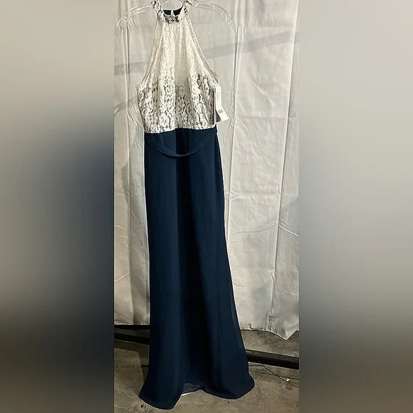 blue and black corset dress Christina Modest Square Short Sleeves Midi Chiffon Bridesmaid Dresses, Mint Green main image 0